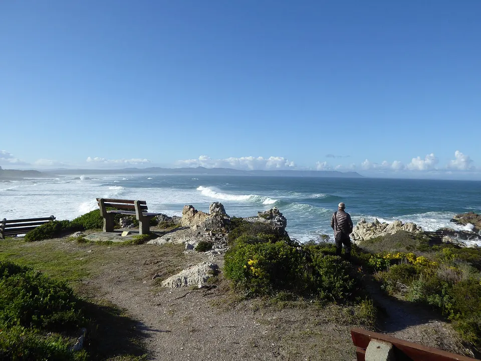 Rocky coastline and ocean at Hermanus